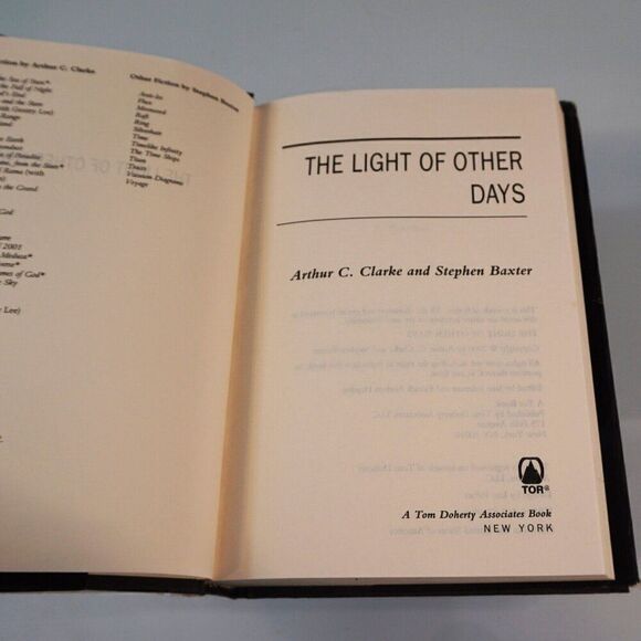 The Light of Other Days by Stephen Baxter and Arthur C. Clarke 2000 Hardcover - Picture 4 of 5